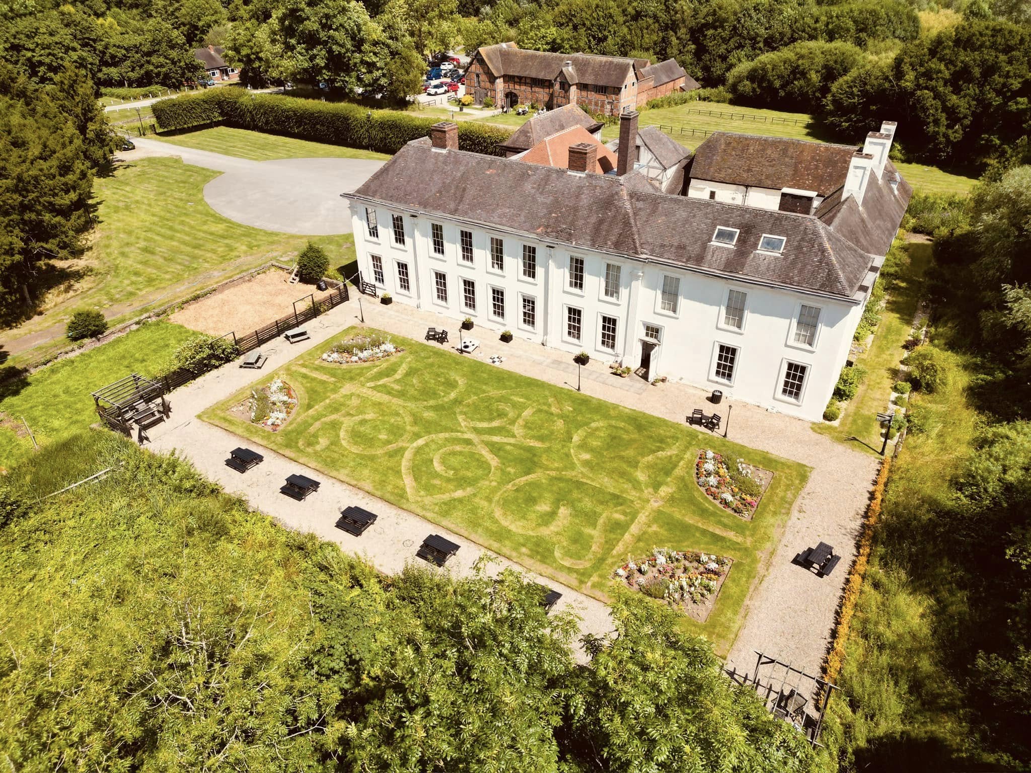 Middleton Hall & Gardens — aerial view